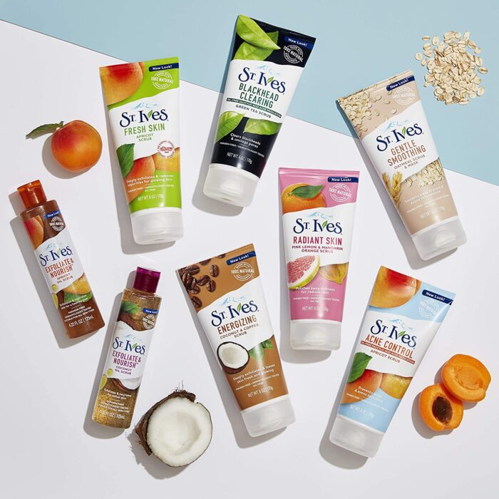 St. Ives Rise and Energize Face Scrub Deep Exfoliating Scrub Coconut and Coffee Dermatologist-Tested, 100% Natural Exfoliants Face Wash 6 oz 6 Count
