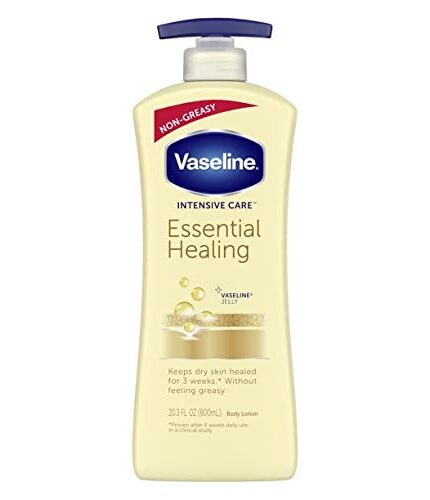 Vaseline Intensive Care Essential Healing Body Lotion, Moisturize Dry Skin, Proven Effective Healing Skin Care, Noticeably Healthier Looking Skin, 20.3 oz.