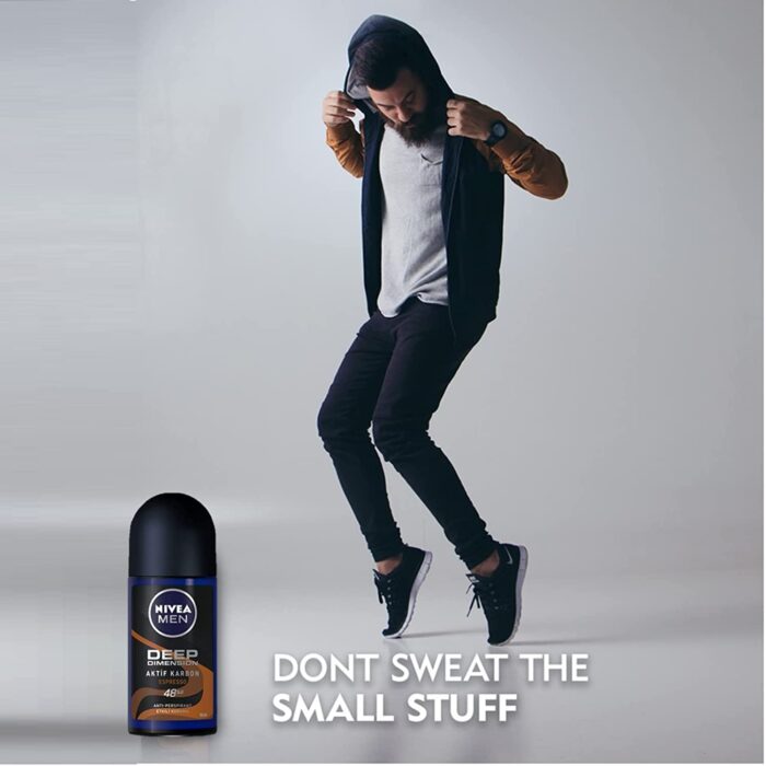Nivea For Men Deodorant Roll-On Dimension - Dark Wood + Espresso + Amazonia, Anti Perspirant, 48h 1.7oz/50ml (Pack of 3 Bundle) (Espresso)