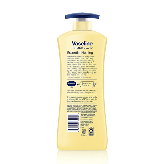 Vaseline Intensive Care Essential Healing Body Lotion, Moisturize Dry Skin, Proven Effective Healing Skin Care, Noticeably Healthier Looking Skin, 20.3 oz.