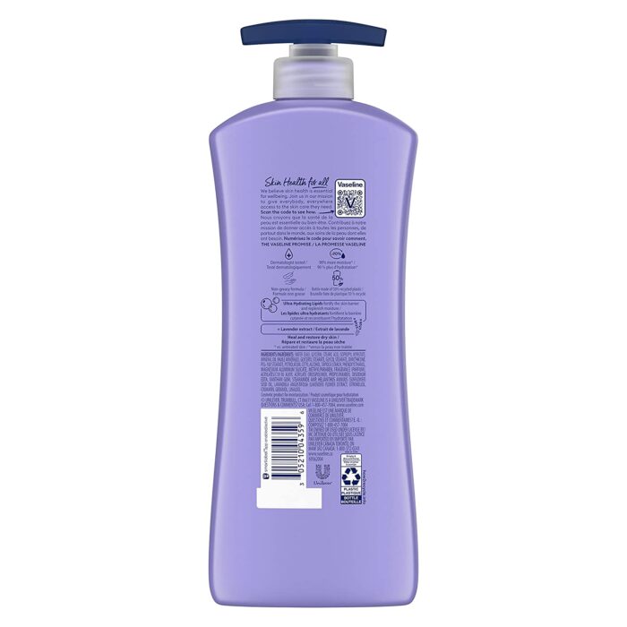 Vaseline Intensive Care Calm Healing Body Lotion for Dry Skin Lotion Made with Ultra-Hydrating Lipids and Lavender Extract to Heal and Restore Dry Skin