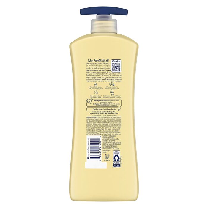 Vaseline Intensive Care Nourishing Moisture Body Lotion for Dry Skin, Made with Ultra-Hydrating Lipids + Pure Oat Extract for Nourished, Healthy-Looking