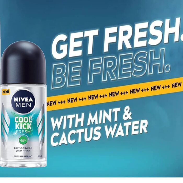 Nivea Men Roll-On- Antiperspirant Deodorant, (Pack Of 3) (Cool Kick Fresh)