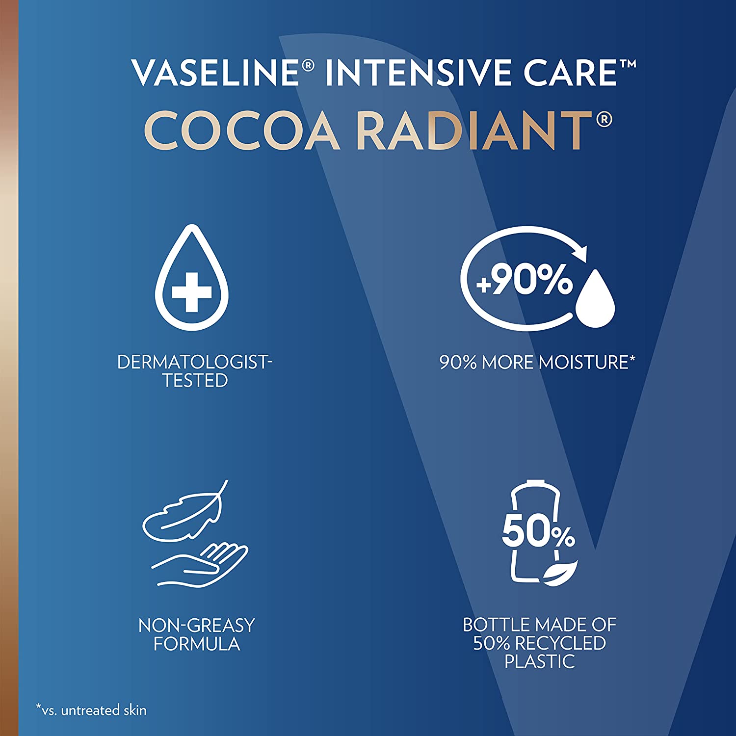 Vaseline Intensive Care Body Lotion for Dry Skin Cocoa Radiant Lotion Made with Ultra-Hydrating Lipids and Pure Cocoa Butter for a Long-Lasting, Radiant
