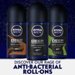 Nivea For Men Deodorant Roll-On Dimension - Dark Wood + Espresso + Amazonia, Anti Perspirant, 48h 1.7oz/50ml (Pack of 3 Bundle) (SET)