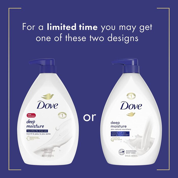Dove Body Wash with Pump with Skin Natural Nourishers for Instantly Soft Skin and Lasting Nourishment Deep Moisture Cleanser Effectively Washes