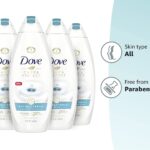 Dove Body Wash For All Skin Types Antibacterial Body Wash Protects from Dryness, 22 Fl Oz (Pack of 4), White