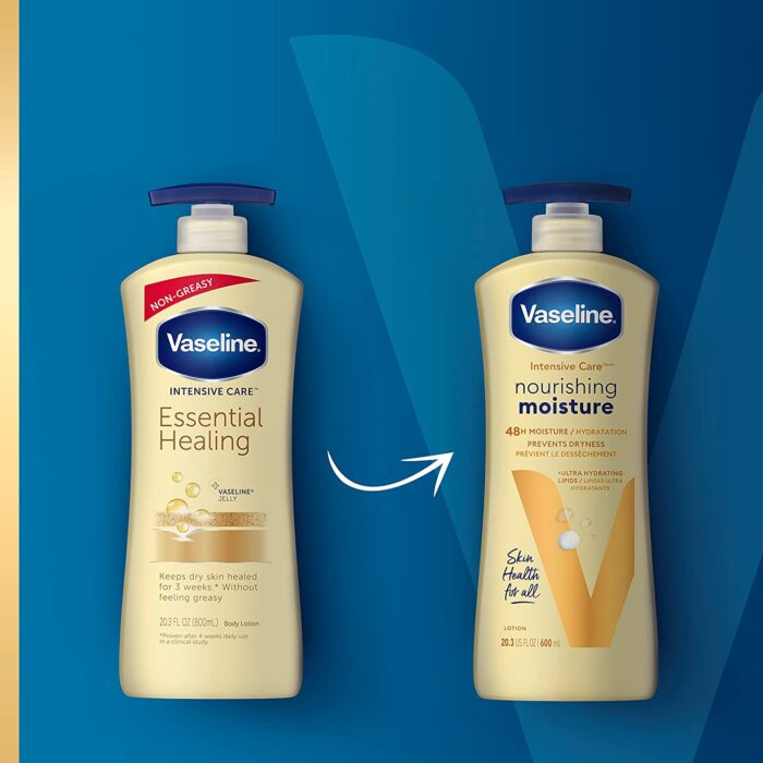 Vaseline Intensive Care Nourishing Moisture Body Lotion for Dry Skin, Made with Ultra-Hydrating Lipids + Pure Oat Extract for Nourished, Healthy-Looking