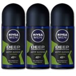 Nivea For Men Deodorant Roll-On Dimension - Amazonia, Anti Perspirant, 48h 1.7oz/50ml (Pack of 3 ) (Amazonia)