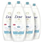 Dove Body Wash For All Skin Types Antibacterial Body Wash Protects from Dryness, 22 Fl Oz (Pack of 4), White