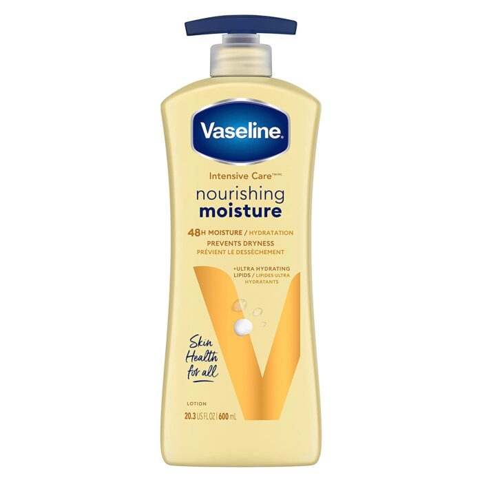 Vaseline Intensive Care Nourishing Moisture Body Lotion for Dry Skin, Made with Ultra-Hydrating Lipids + Pure Oat Extract for Nourished, Healthy-Looking