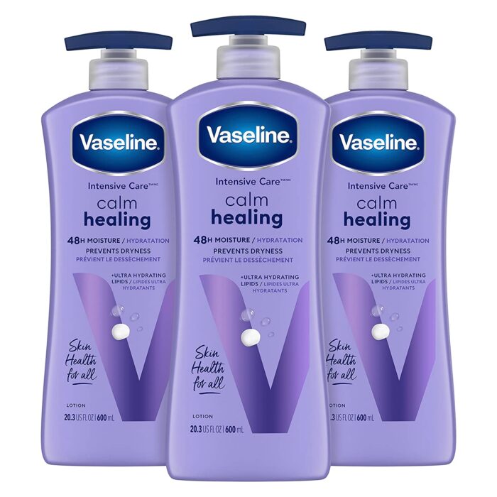 Vaseline Intensive Care Calm Healing Body Lotion for Dry Skin Lotion Made with Ultra-Hydrating Lipids and Lavender Extract to Heal and Restore Dry Skin