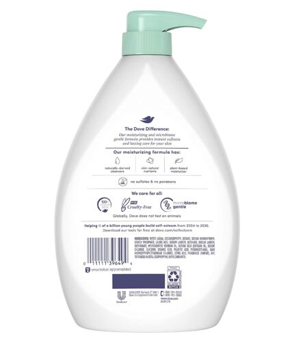 Dove Body Wash Hypoallergenic and Sulfate Free Body Wash Sensitive Skin Effectively Washes Away Bacteria While Nourishing Your Skin, 34 Fl Oz (Pack of 3)