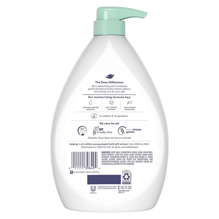 Dove Body Wash Hypoallergenic and Sulfate Free Body Wash Sensitive Skin Effectively Washes Away Bacteria While Nourishing Your Skin, 34 Fl Oz (Pack of 3)
