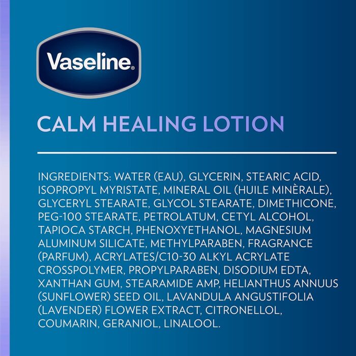 Vaseline Intensive Care Calm Healing Body Lotion for Dry Skin Lotion Made with Ultra-Hydrating Lipids and Lavender Extract to Heal and Restore Dry Skin