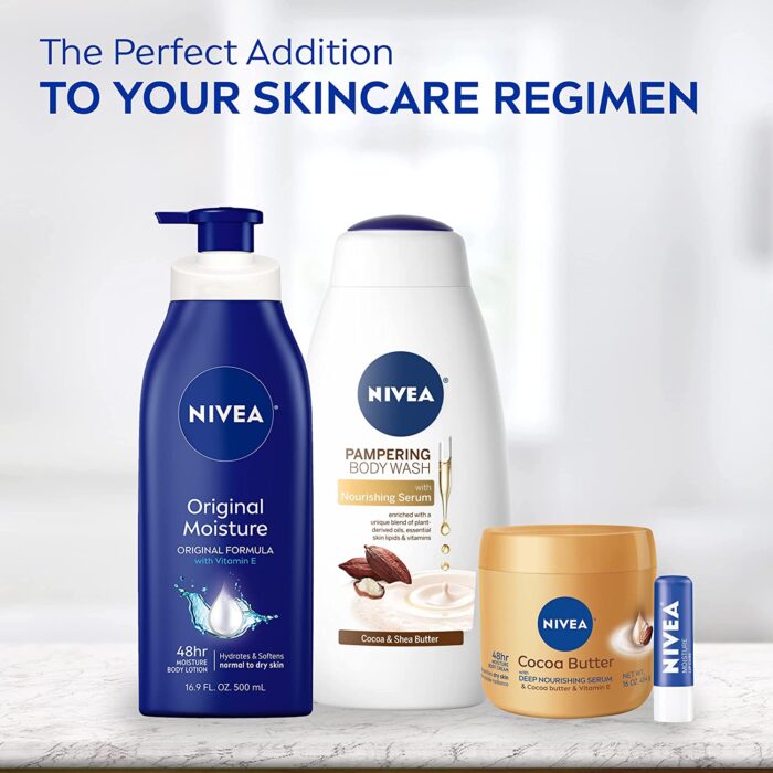 NIVEA Original Moisture Body Lotion with Vitamin E, 16.9 Fl Oz Pump Bottle