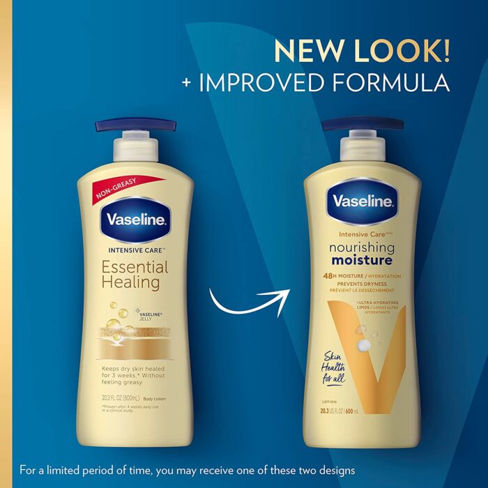 Vaseline Intensive Care Nourishing Moisture Body Lotion for Dry Skin, Made with Ultra-Hydrating Lipids + Pure Oat Extract for Nourished, Healthy-Looking