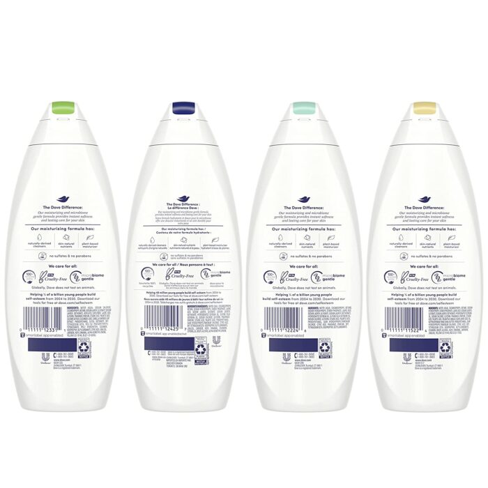 Dove Mixed Body Wash Pack with Skin Natural Nourishers for Instantly Soft Skin and Lasting Nourishment Cleanser That Effectively Washes Away Bacteria