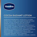Vaseline Intensive Care Body Lotion for Dry Skin Cocoa Radiant Lotion Made with Ultra-Hydrating Lipids and Pure Cocoa Butter for a Long-Lasting, Radiant